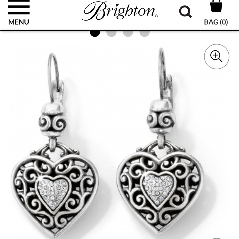 Brighton Reno heart lever back earrings